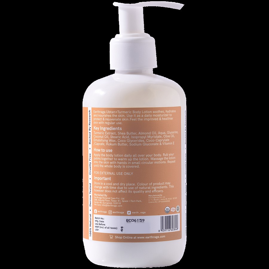 Earthraga Ubtan & Turmeric Body Lotion