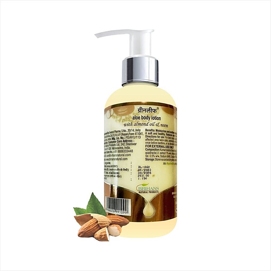 Green Leaf Aloe Body Lotion - With Almond Oil & Neem