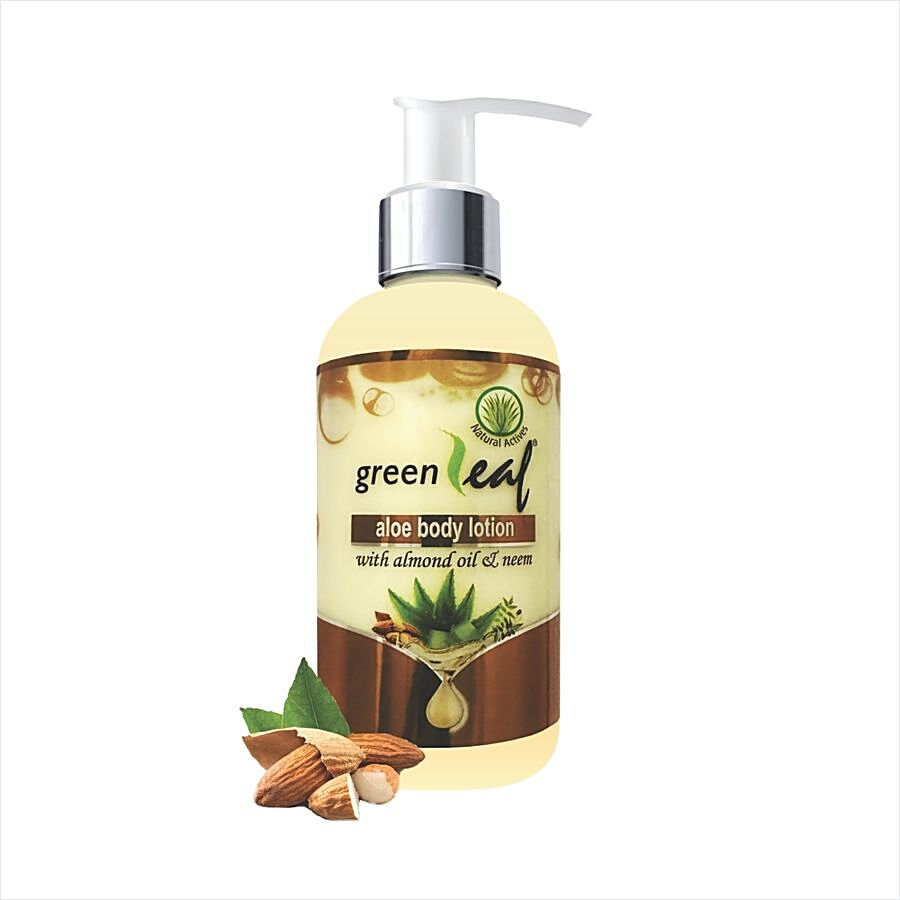 Green Leaf Aloe Body Lotion - With Almond Oil & Neem