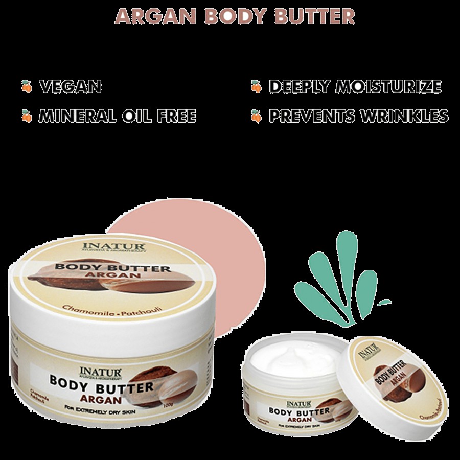 Inatur Argan Oil Body Butter - Rich & Creamy Texture