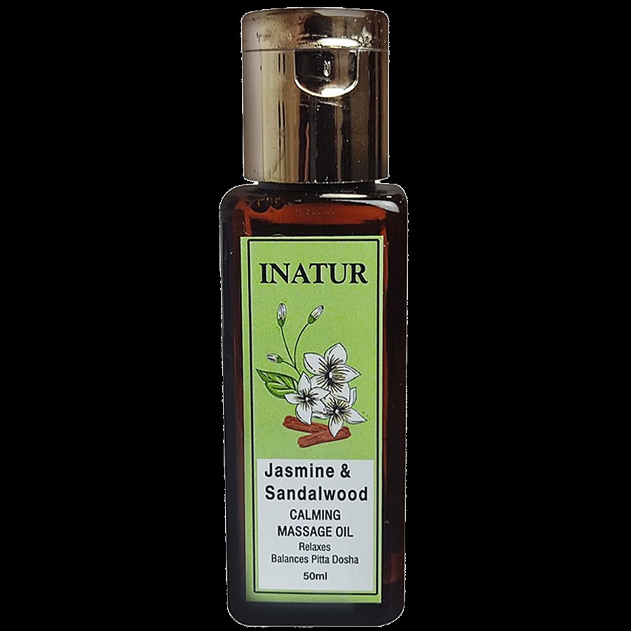 Inatur Jasmine & Sandalwood Massage Oil - Helps To Uplift Mood