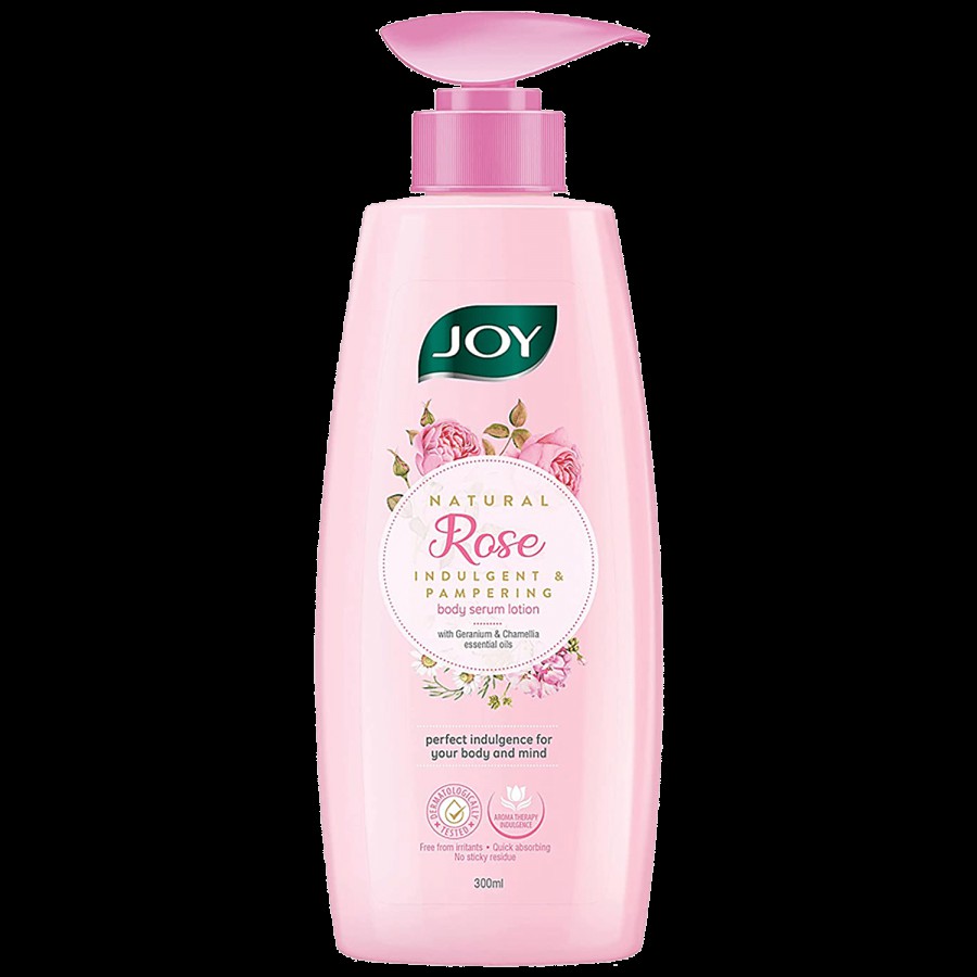 Joy Natural Rose Indulgent & Pampering  Body Serum Lotion - With Geranium & Chamellia Essential Oils