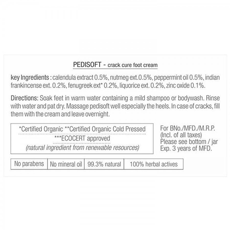 Just Herbs Pedisoft Crack Cure Foot Cream With Calendula & Peppermint