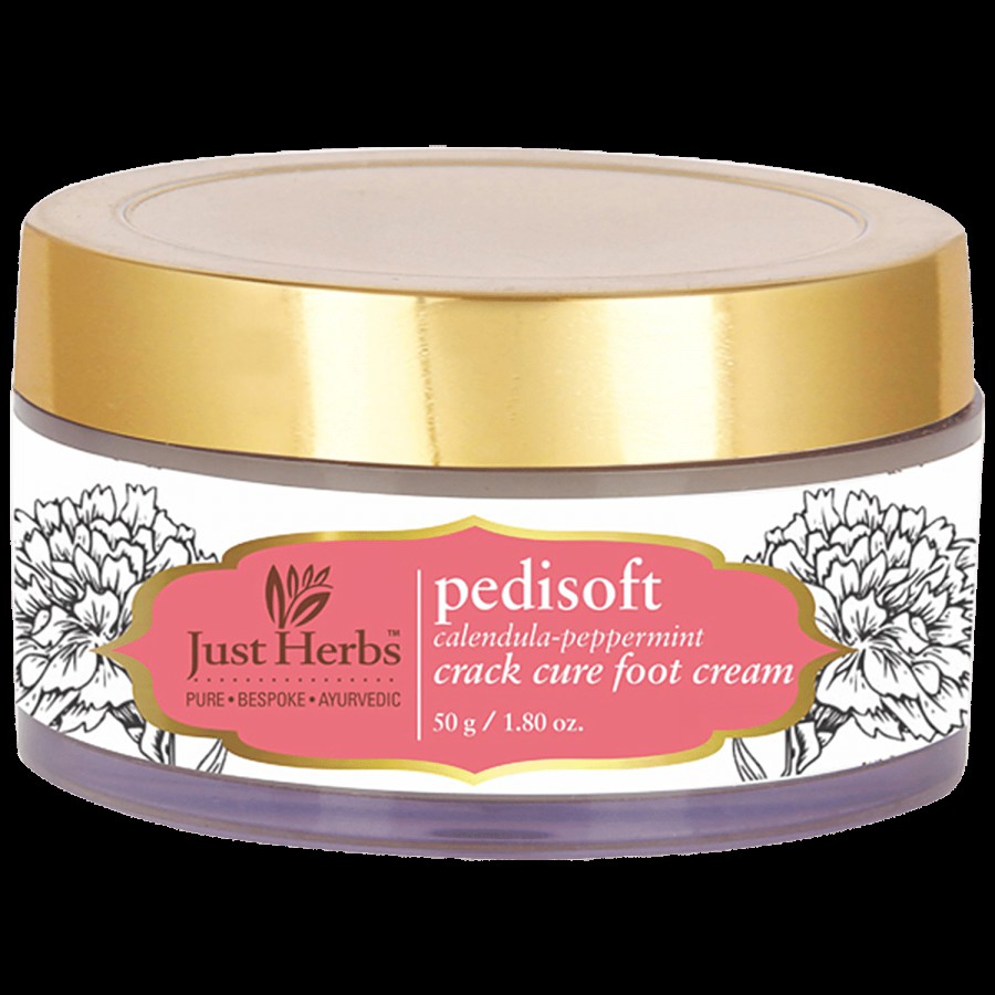 Just Herbs Pedisoft Crack Cure Foot Cream With Calendula & Peppermint