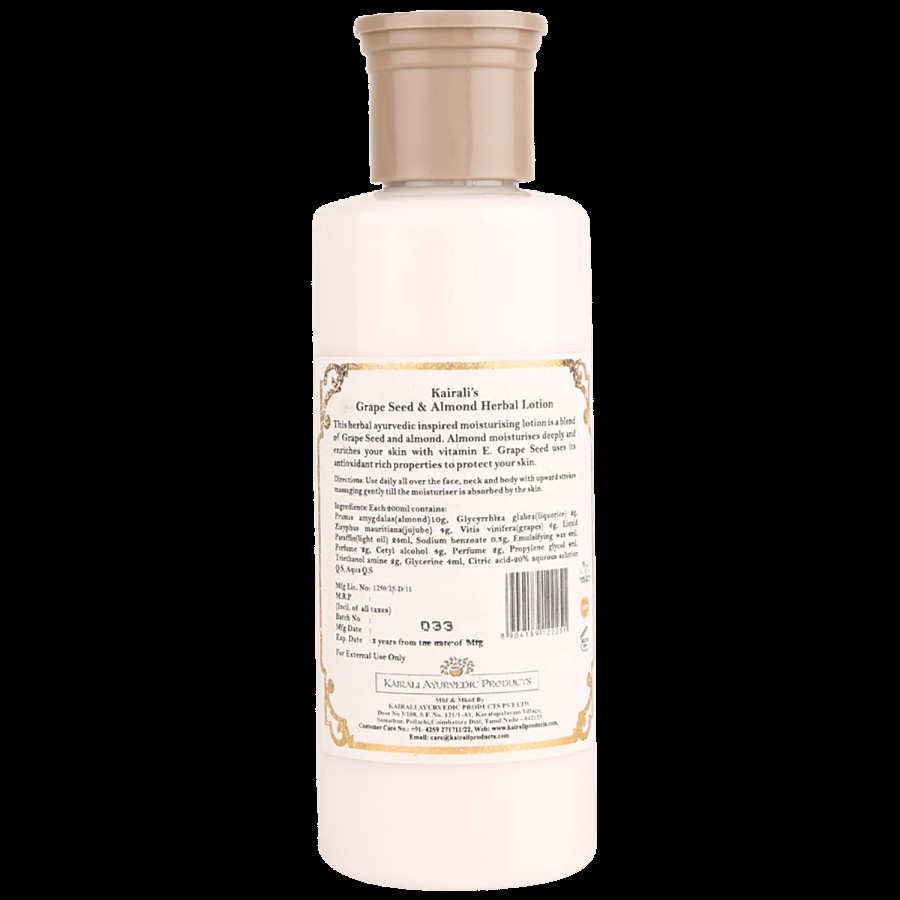 Kairali Grape Seed & Almond Herbal Moisturising Lotion