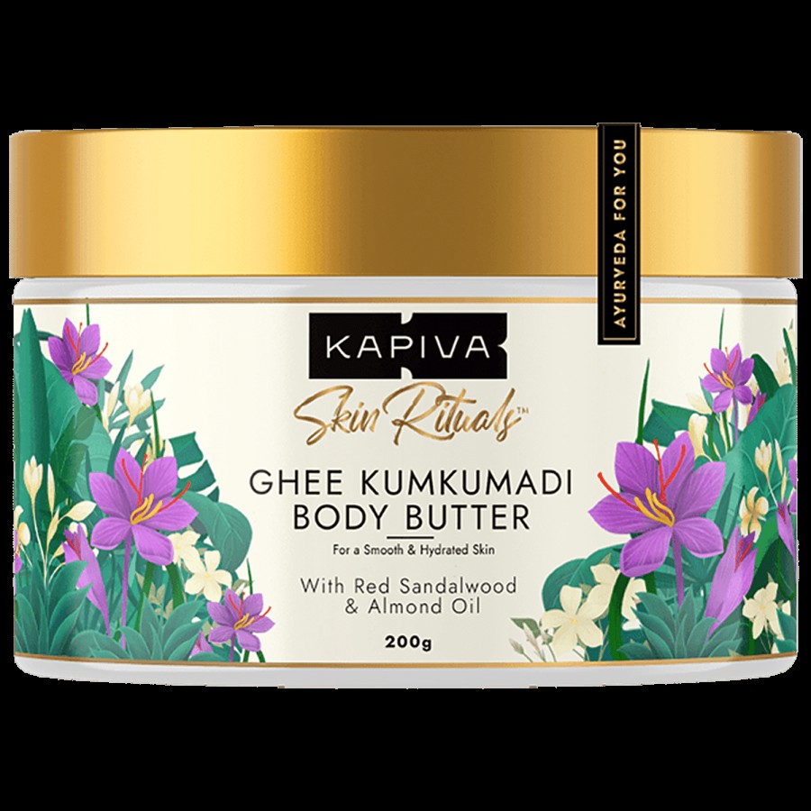 Kapiva Ghee Kumkumadi Body Butter - With Red Sandalwood & Almond Oil