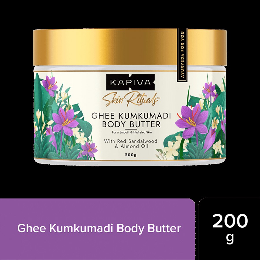 Kapiva Ghee Kumkumadi Body Butter - With Red Sandalwood & Almond Oil