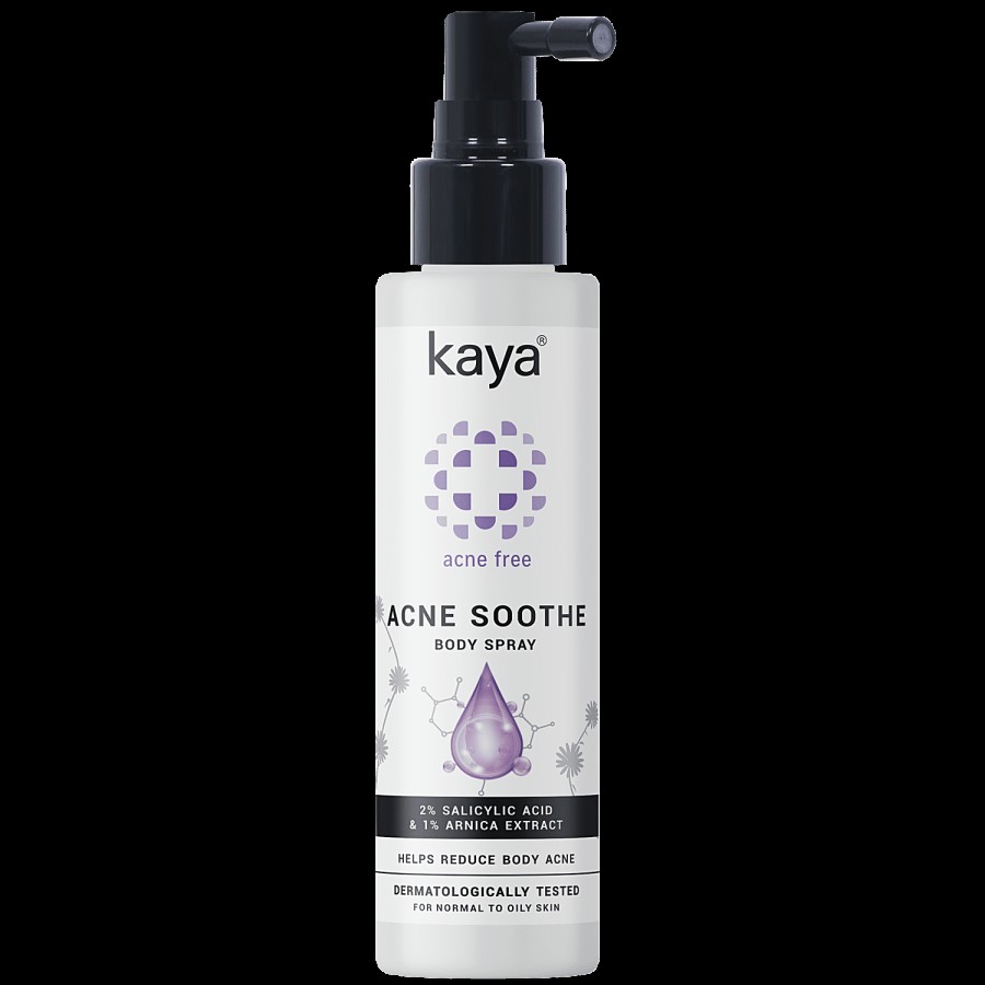 Kaya Acne Soothe Body Spray - 2& Salicylic Acid & 1% Arnica Extract