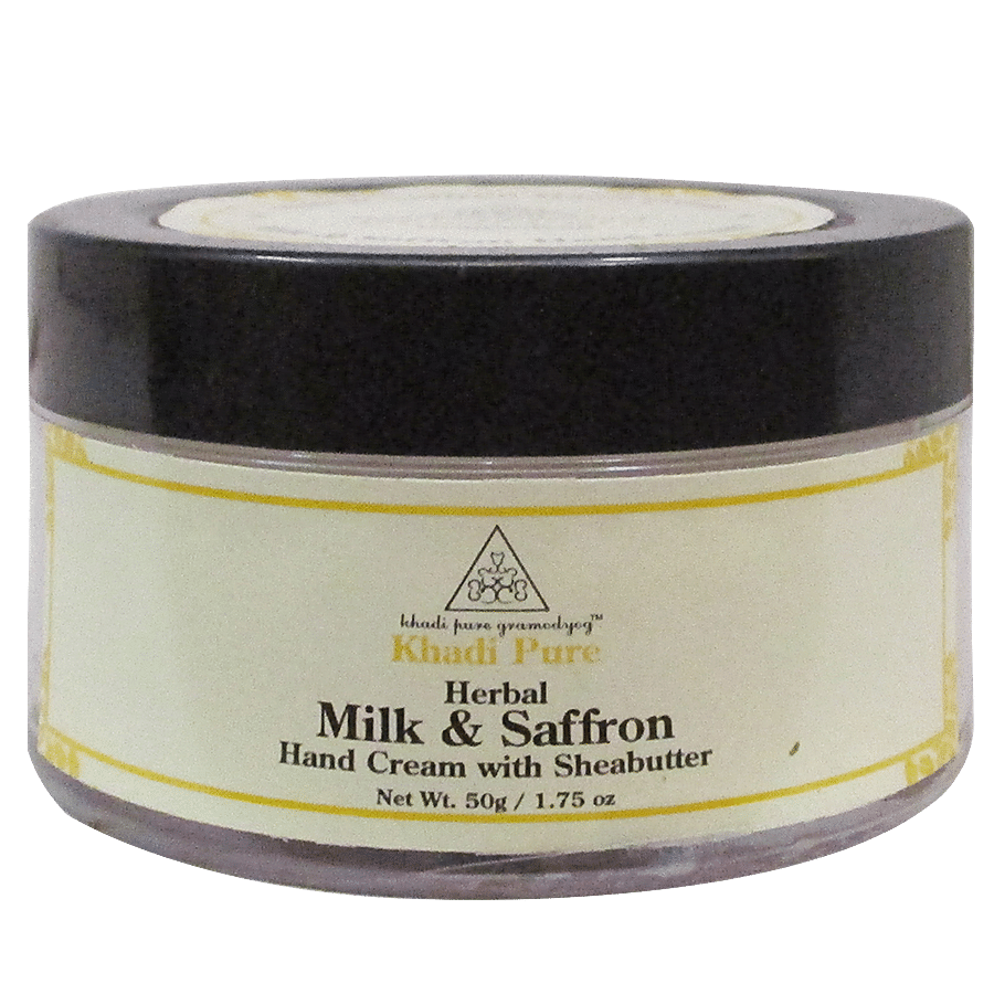 Khadi Pure Herbal Milk & Saffron Hand Cream - With Shea Butter