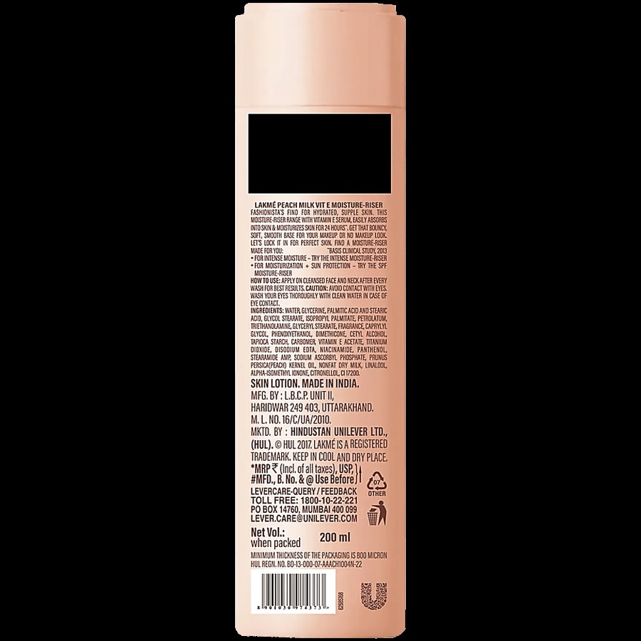 Lakme Peach Milk Moisturiser Body Lotion