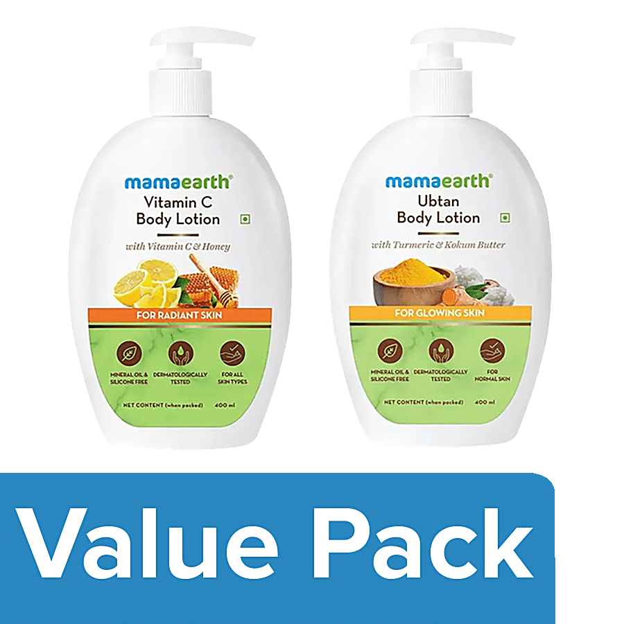 Mamaearth Vitamin C & Ubtan Body Lotion Combo Pack