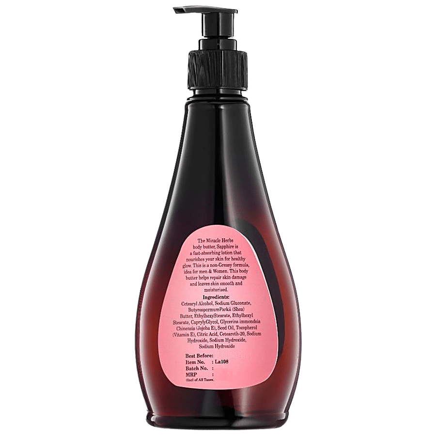 Miracle Herbs India Sapphire Body Lotion - Rose