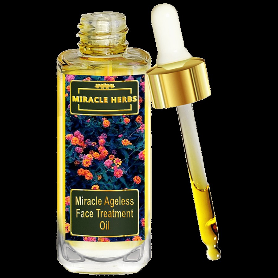 Miracle Herbs India Ageless Face Treatment Oil -  Multivitamin Complex With Plant Extracts