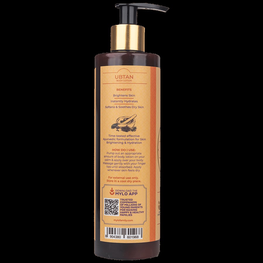 Mylo Veda Ubtan Body Lotion - Traditional Ayurvedic Formulation With Nalpamaradi Oil