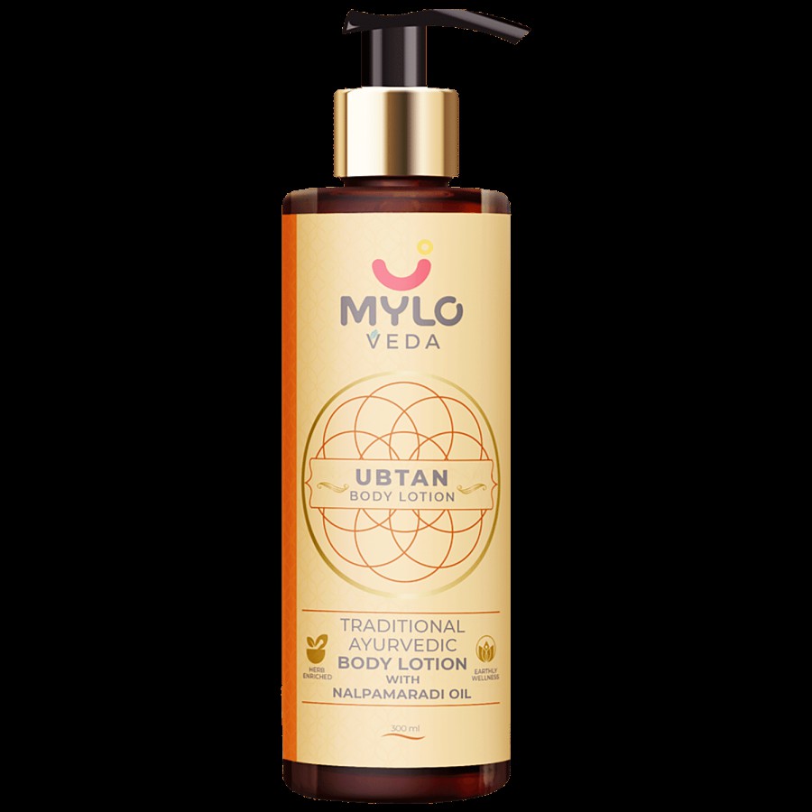 Mylo Veda Ubtan Body Lotion - Traditional Ayurvedic Formulation With Nalpamaradi Oil