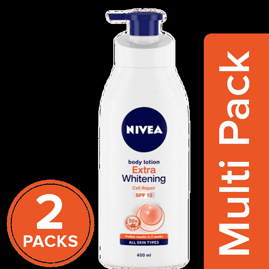 NIVEA Extra Whitening Cell Repair Body Lotion (SPF 15)