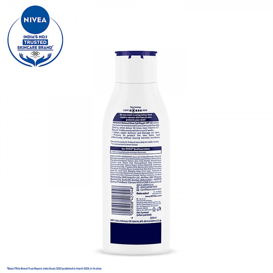 NIVEA Natural Glow Cell Repair Body Lotion - SPF 15