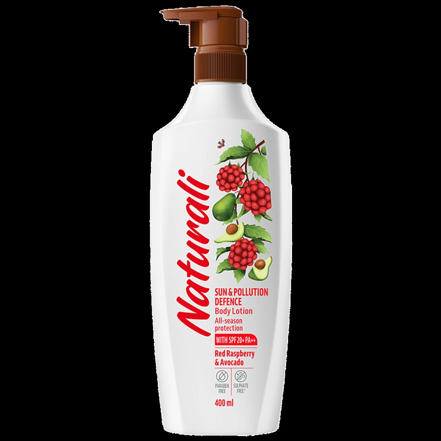 Naturali Sun & Pollution Defence Body Lotion - Red Raspberry & Avocado