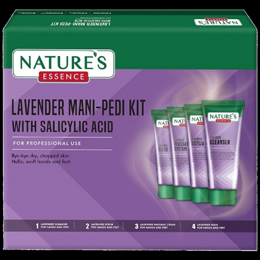 Natures Essence Lavender Mani-Pedi Kit With Salicylic Acid - Provides Soft Feet & Hand