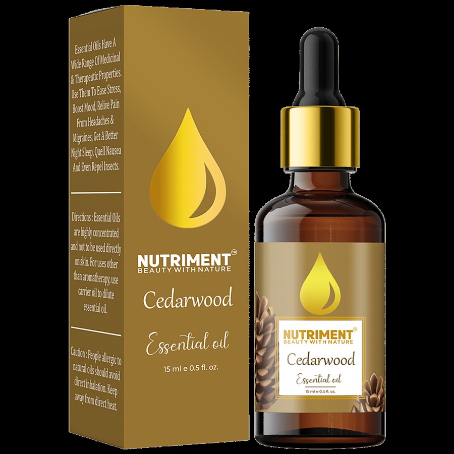 Nutriment Cedarwood Essential Oil - Durable & Pronounced Smell