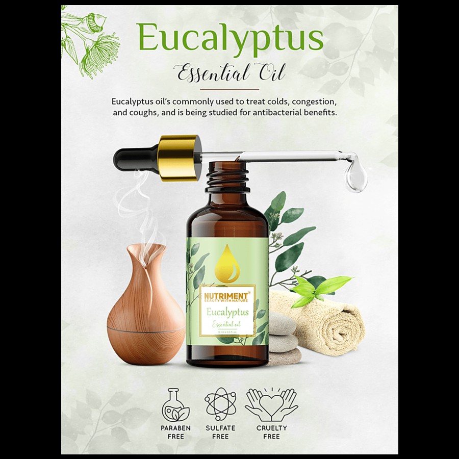 Nutriment Eucalyptus Essential Oil - Durable & Pronounced Smell