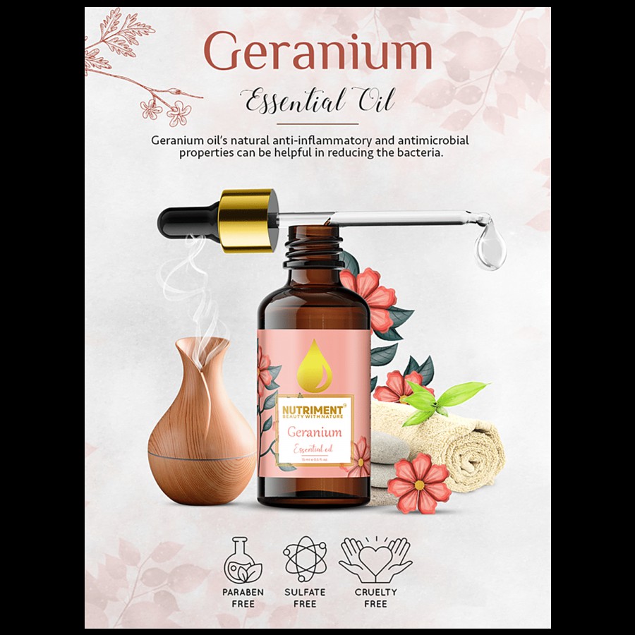 Nutriment Geranium Essential Oil - Durable & Pronounced Smell