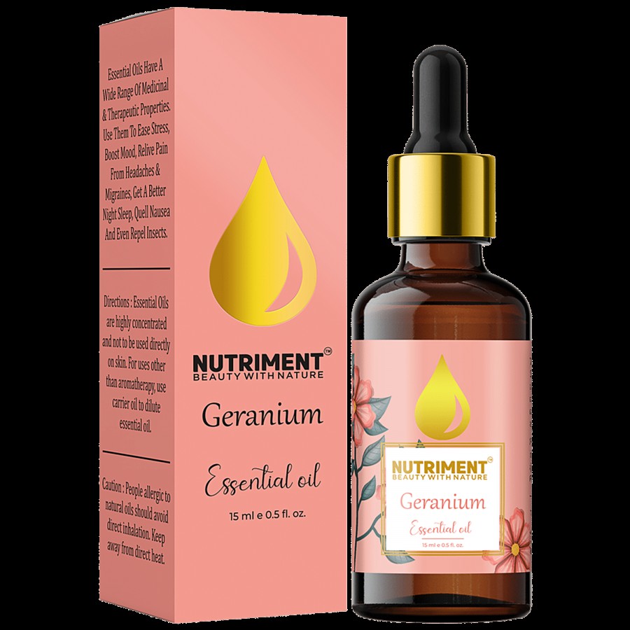 Nutriment Geranium Essential Oil - Durable & Pronounced Smell