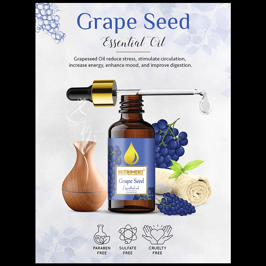 Nutriment Grape Seed Essential Oil - Durable & Pronounced Smell