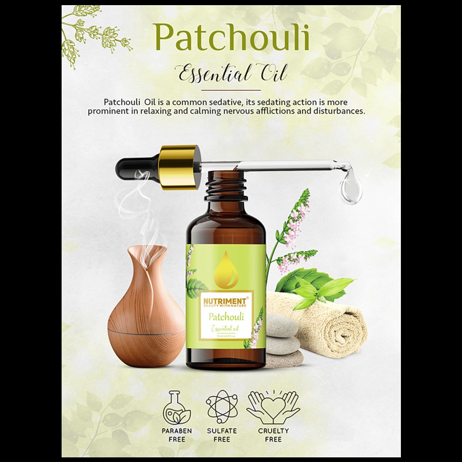 Nutriment Patchouli Essential Oil - Durable & Pronounced Smell