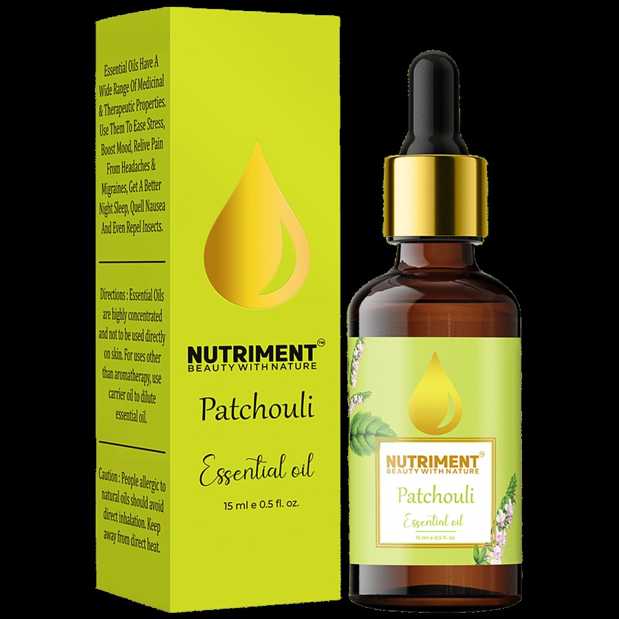 Nutriment Patchouli Essential Oil - Durable & Pronounced Smell