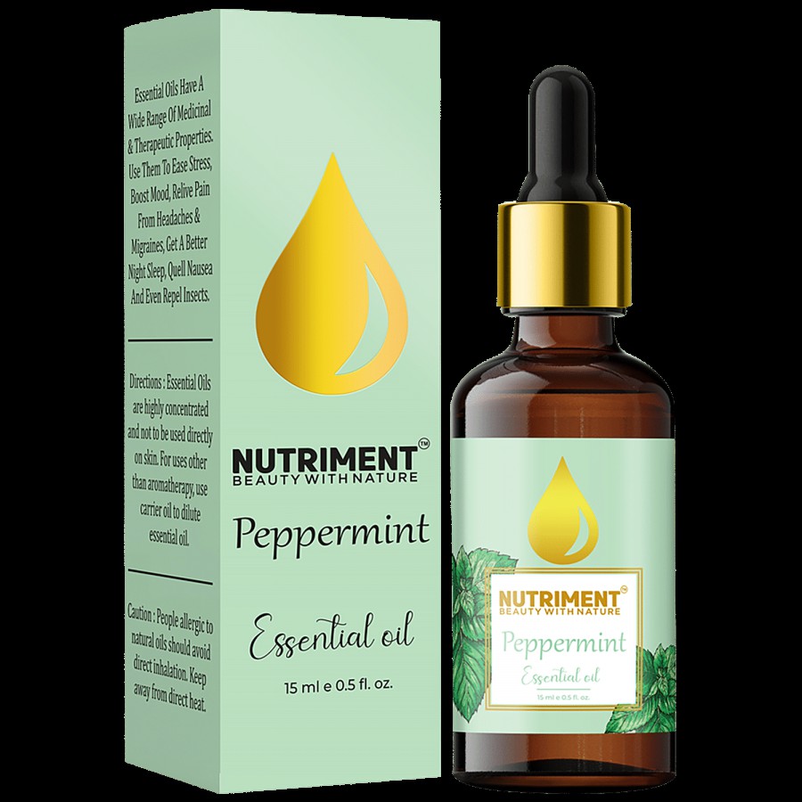 Nutriment Peppermint Essential Oil - Durable & Pronounced Smell