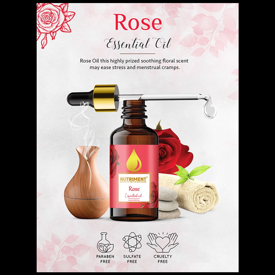 Nutriment Rose Essential Oil - Durable & Pronounced Smell