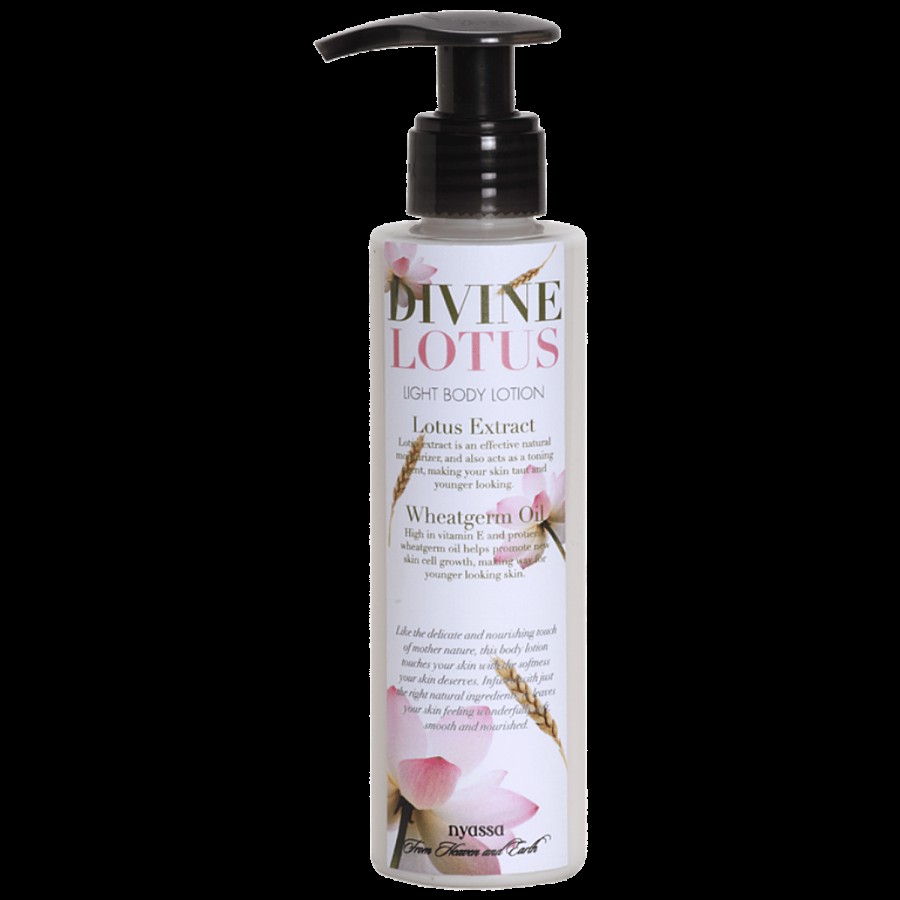 Nyassa Divine Lotus Light Body Lotion - Lotus Extracts & Wheatgerm Oil