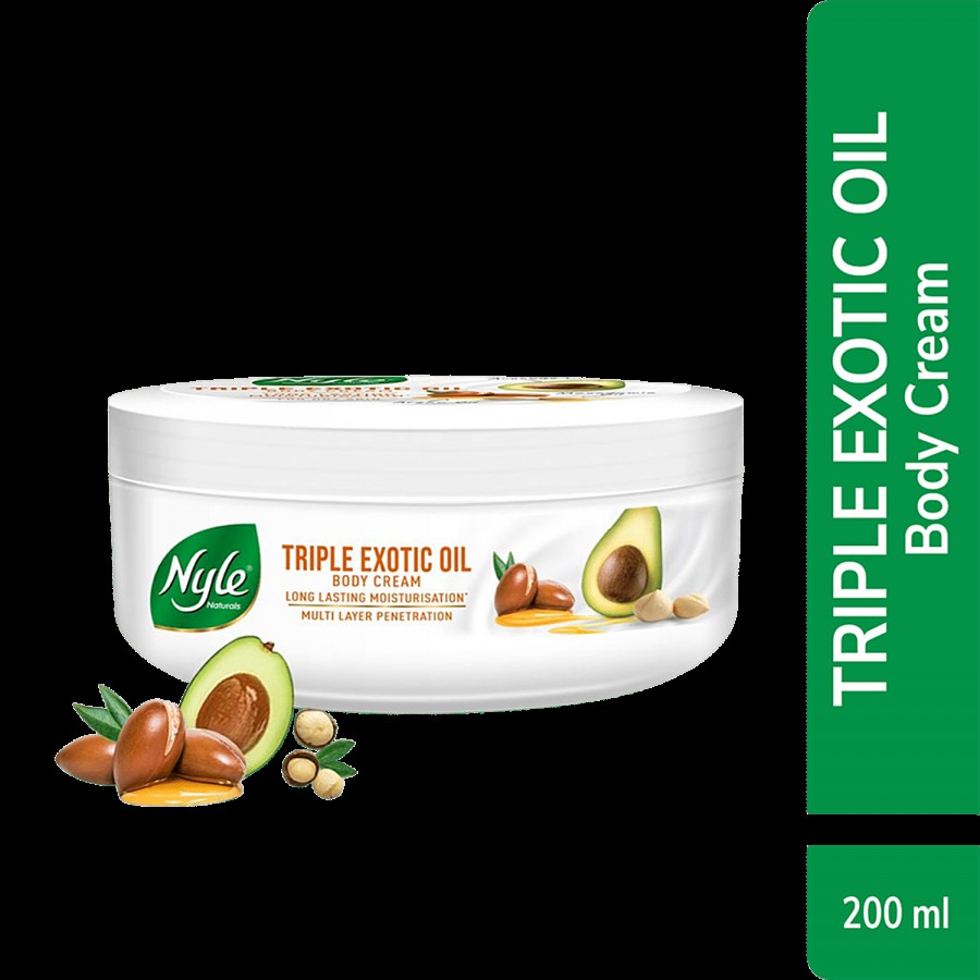 Nyle Naturals Triple Exotic Oil Body Cream - Long-Lasting Moisturization