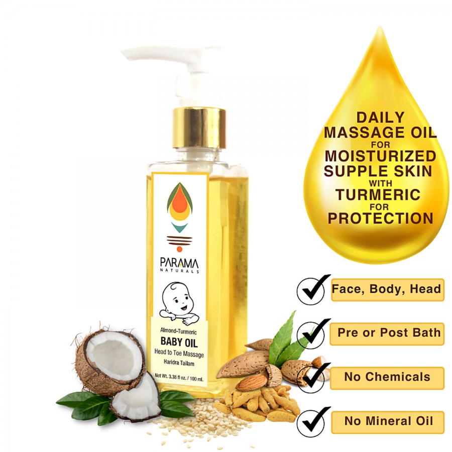 Parama Naturals Baby Oil - With Almond & Turmeric