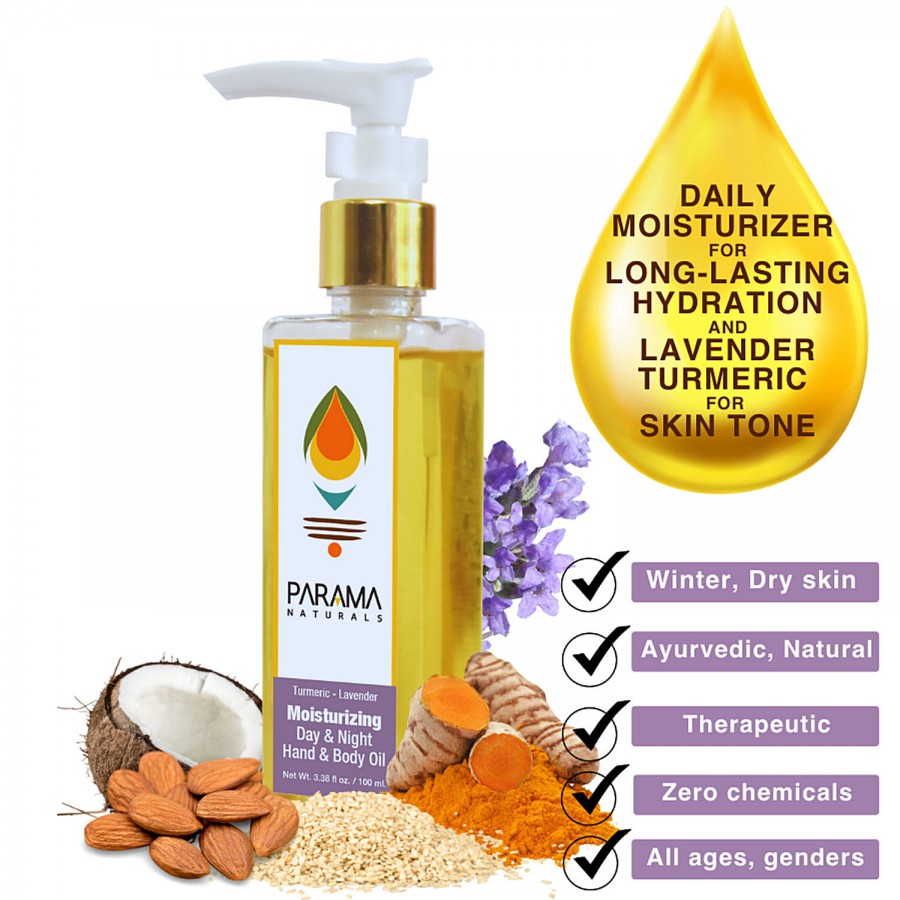 Parama Naturals Moisturizing Hand & Body Oil - Turmeric-lavender