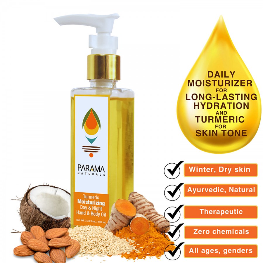 Parama Naturals Turmeric Moisturizing Day & Night Hand & Body Oil - Nourishing