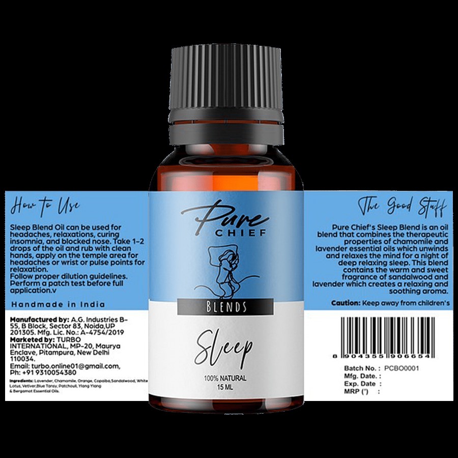 Pure Chief Sleep Oil Blend - Helps Releasing Stress & Anxiety