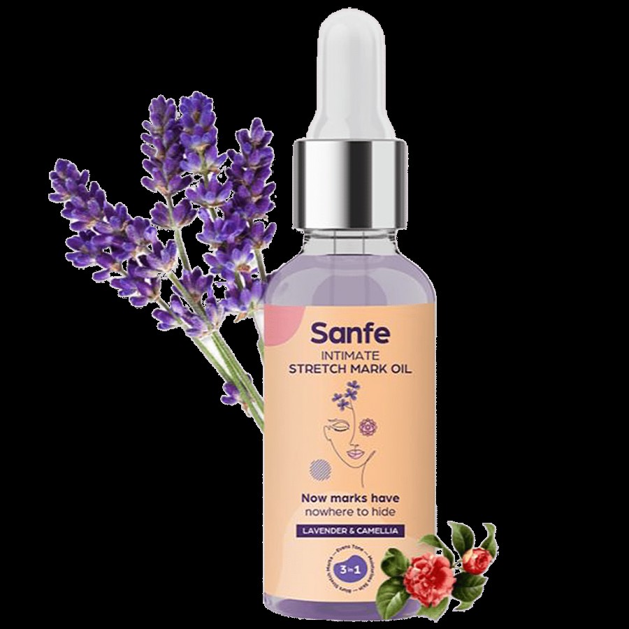 Sanfe Intimate Stretch Mark 3 In 1 Oil - With Lavender & Camellia