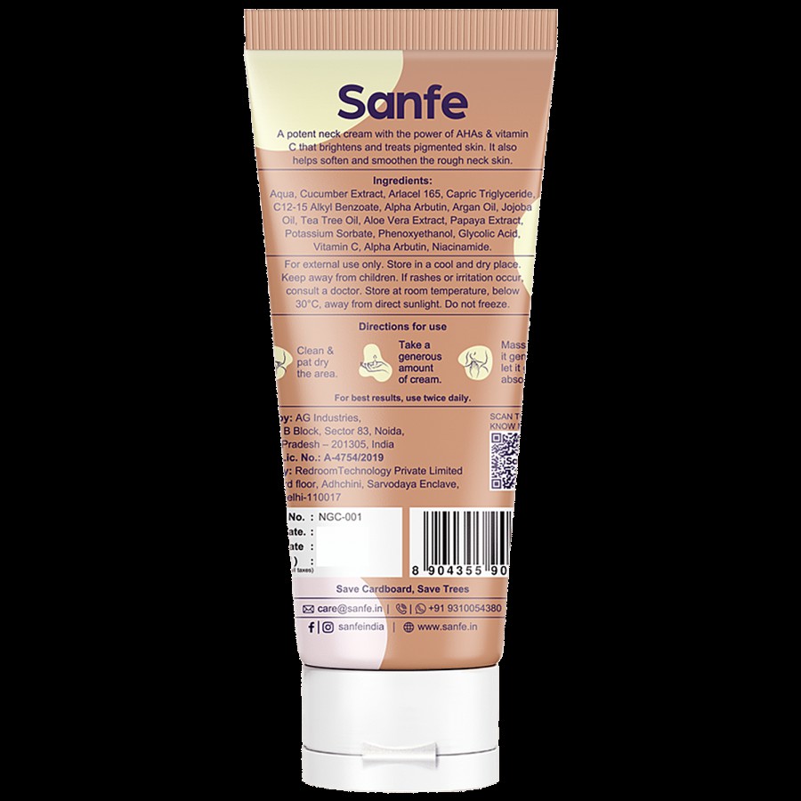 Sanfe Promise Vitamin C Neck Glo Cream - Lightens Dark Spots