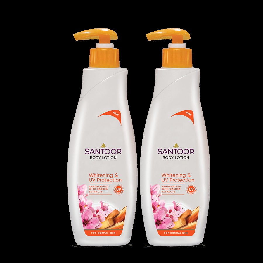 Santoor Perfumed Body Lotion for Skin Whitening & UV Protection