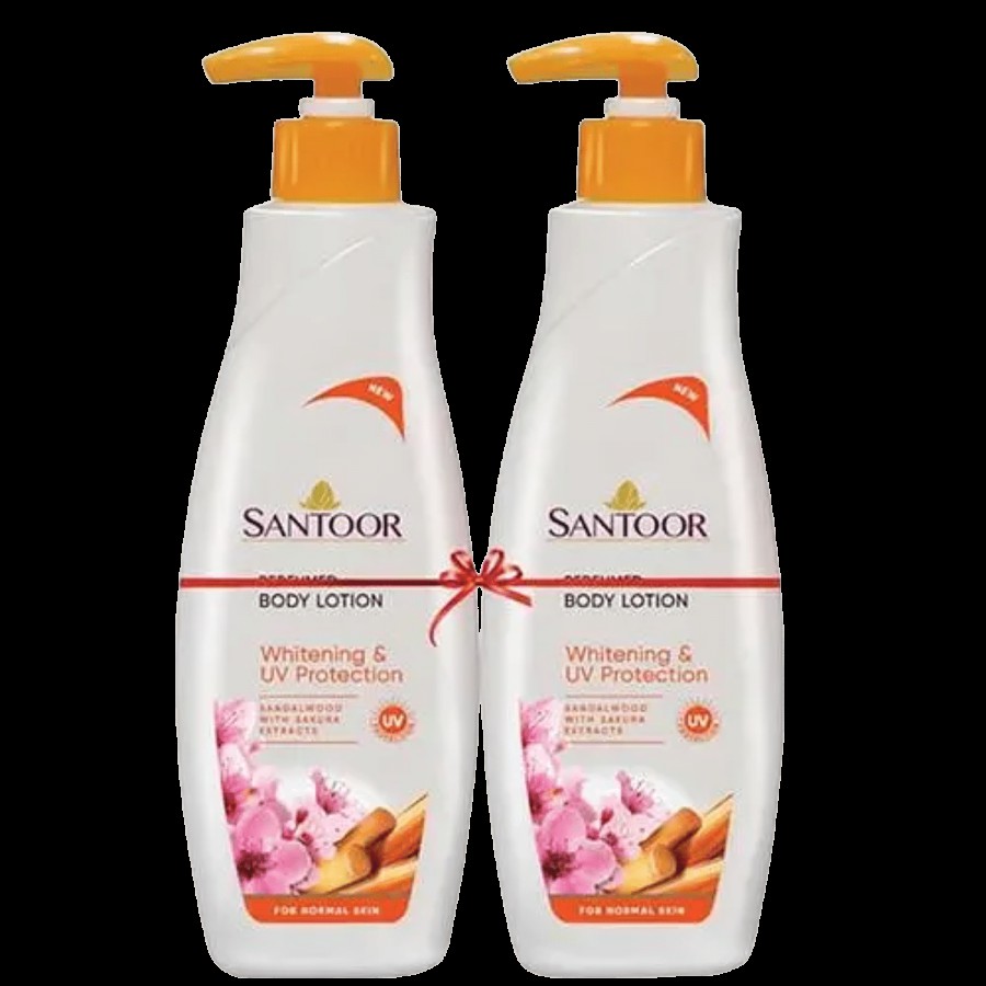 Santoor Perfumed Body Lotion for Skin Whitening & UV Protection