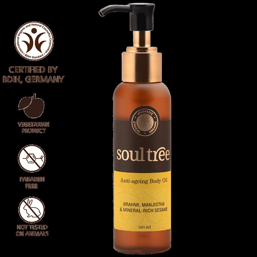 Soultree Ayurvedic Anti Ageing Body Oil - Brahmi