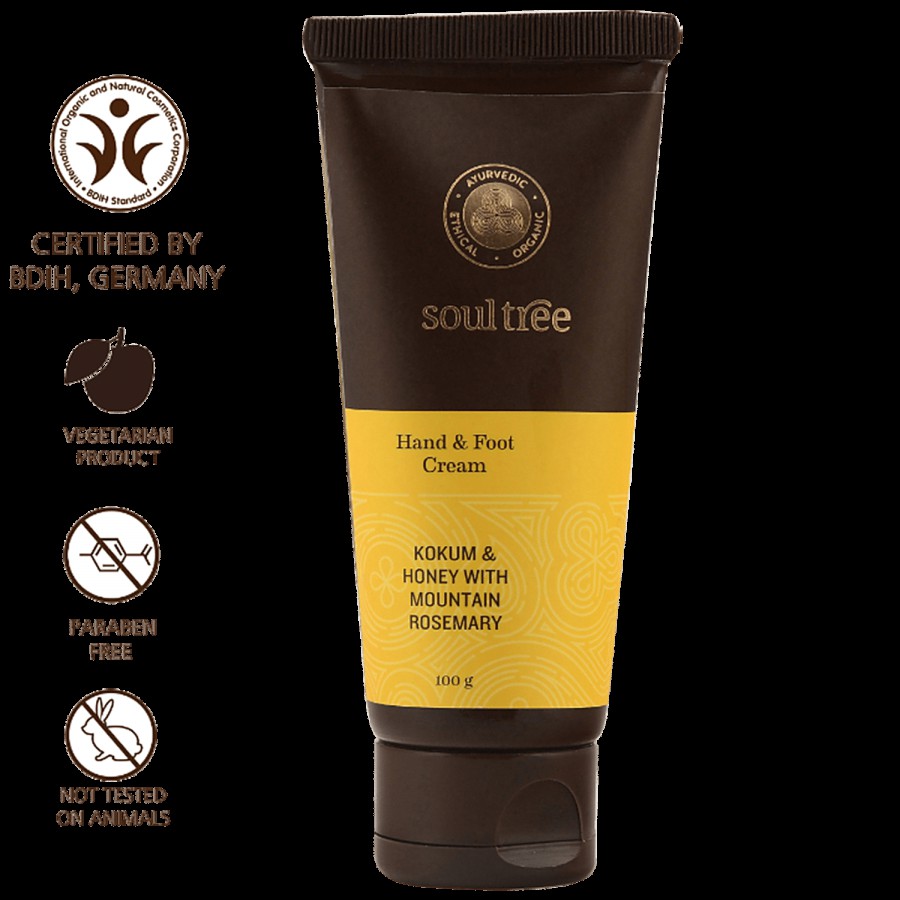 Soultree Ayurvedic Hand & Foot Cream - Kokum & Honey With Mountain Rosemary