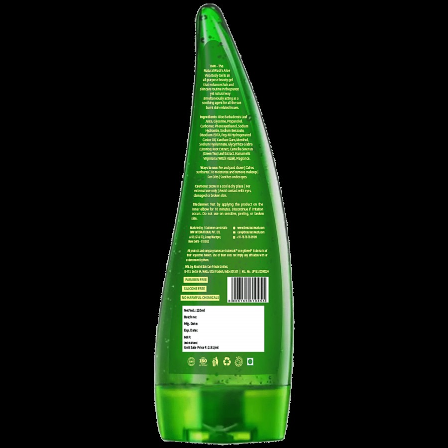 TNW-The Natural Wash Aloe Vera Body Gel - 99% Pure Aloe Leaf Juice & Green Tea Extracts