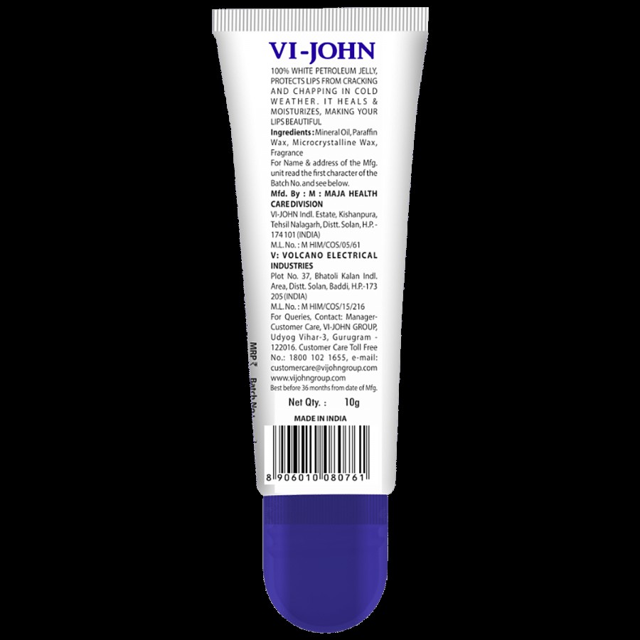 VI-JOHN  Lip Guard For Dry Lips - White Petroleum Jelly Classic