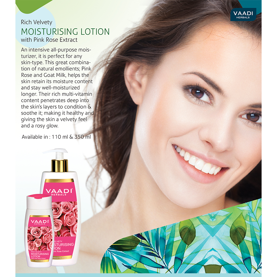 Vaadi Body Lotion - Moisturising With Pink Rose Extract