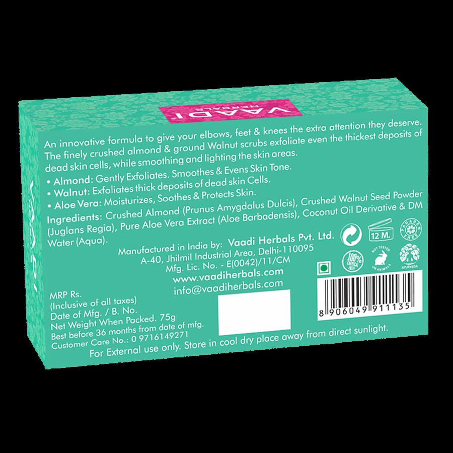 Vaadi Elbow-Foot-Knee Scrub Soap - With Almond & Walnut