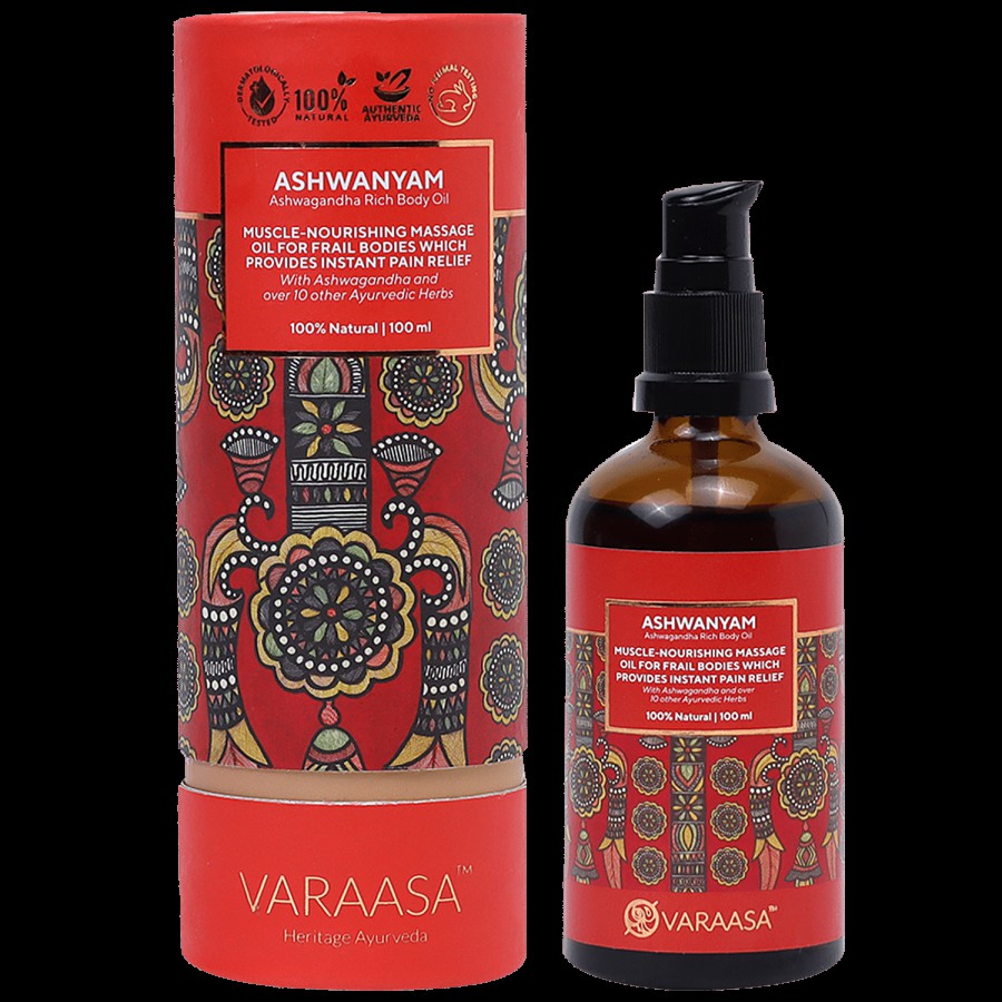 Varaasa Ashwanyam Body Oil - Ashwagandha Rich