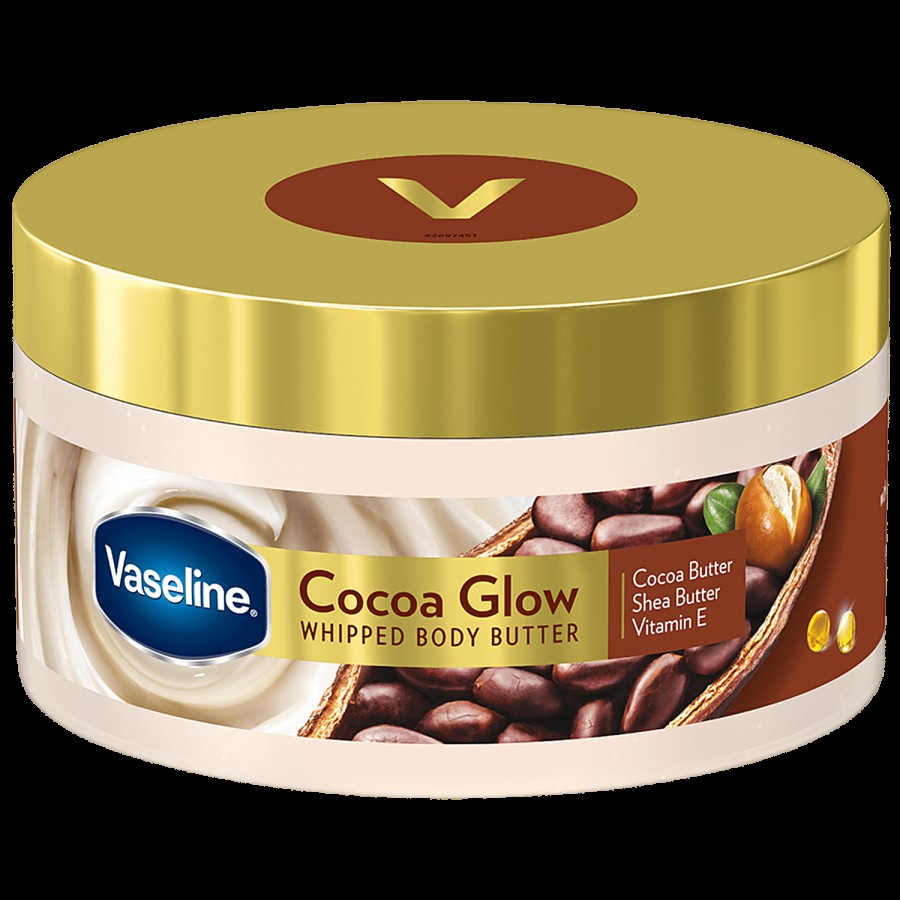 Vaseline Cocoa Glow Whipped Body Butter - Shea Butter & Vitamin E